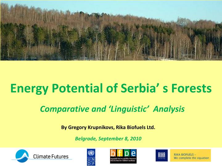 energy potential of serbia s forests