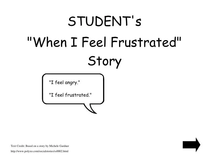 student s when i feel frustrated story