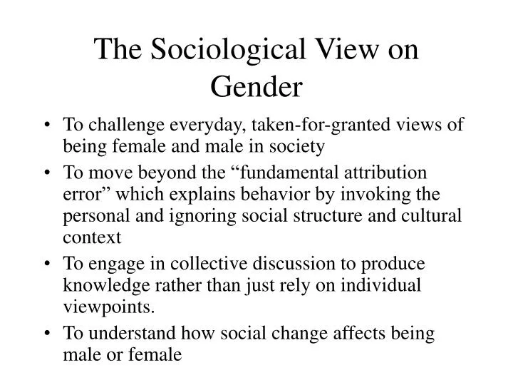 the sociological view on gender