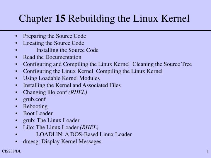 chapter 15 rebuilding the linux kernel