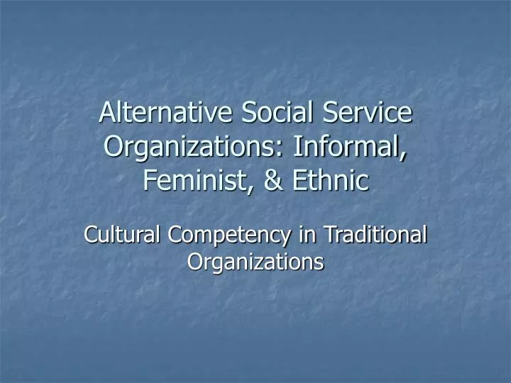 alternative social service organizations informal feminist ethnic