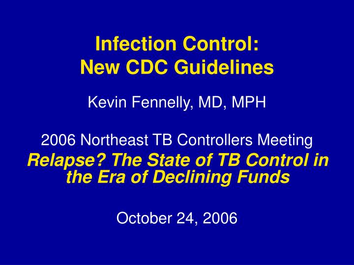 infection control new cdc guidelines