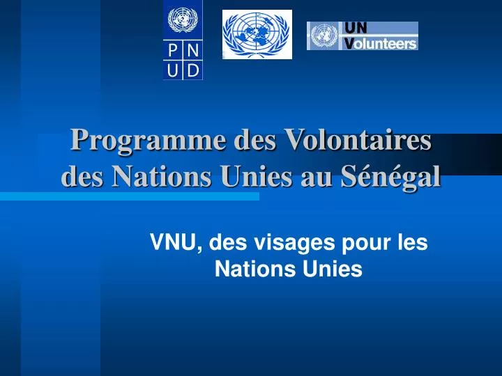 programme des volontaires des nations unies au s n gal