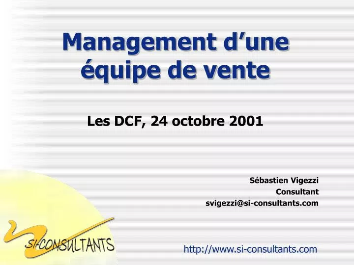 management d une quipe de vente