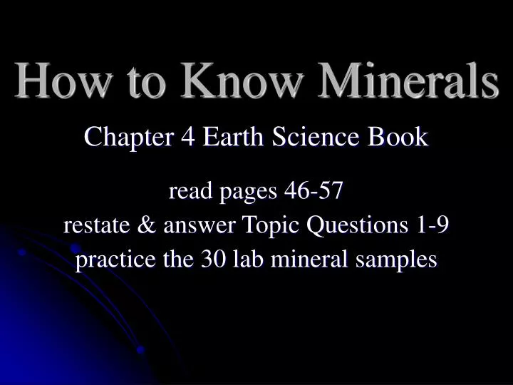 how to know minerals