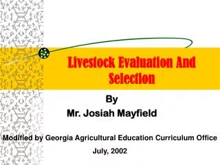Livestock Evaluation And Selection