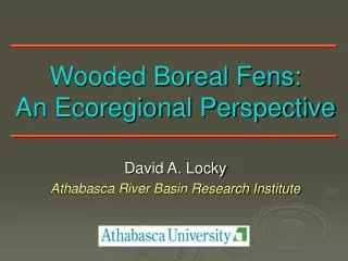 Wooded Boreal Fens: An Ecoregional Perspective