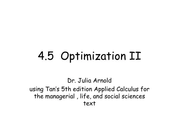 4 5 optimization ii