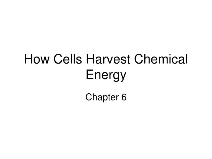 how cells harvest chemical energy