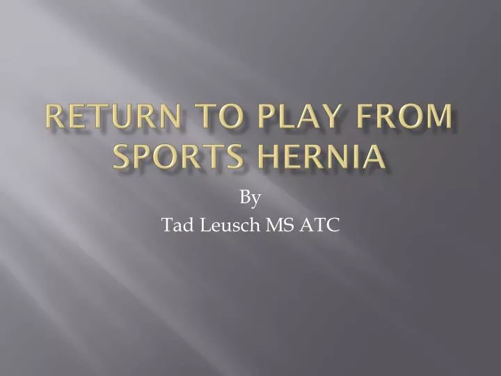 The Institute for Advanced Reconstruction - Sports Hernia: What