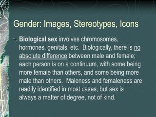 Gender: Images, Stereotypes, Icons