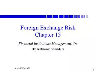 Foreign Exchange Risk Chapter 15