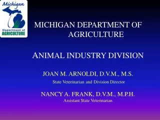 MDA Mission To serve, promote and protect the food, agricultural, environmental and economic interests of the people of