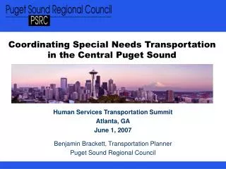 Coordinating Special Needs Transportation in the Central Puget Sound
