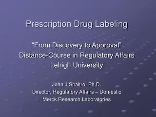 Prescription Drug Labeling