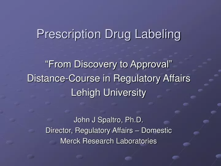 prescription drug labeling