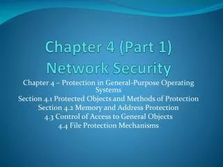 Chapter 4 (Part 1) Network Security