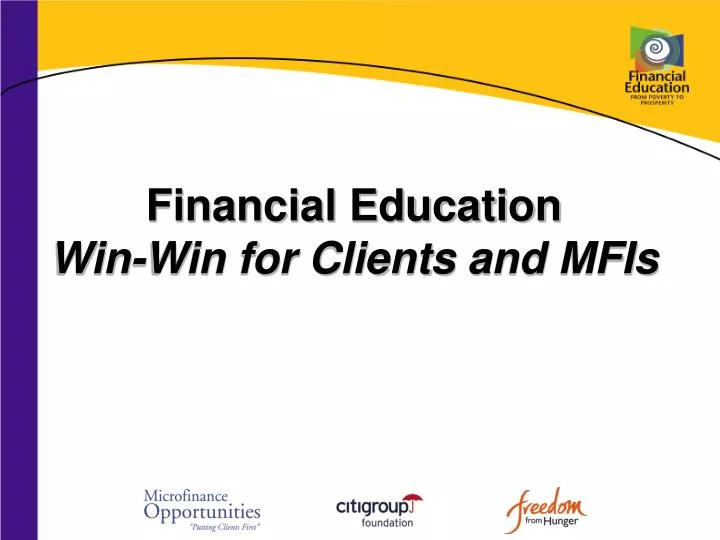 financial education win win for client s and mfis