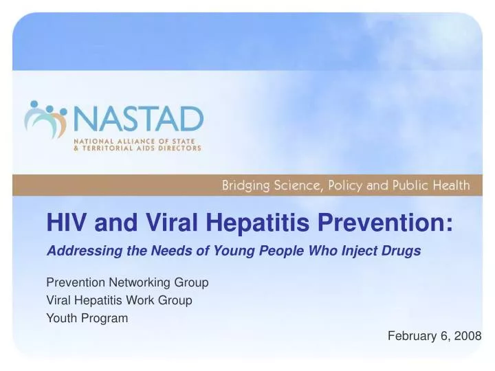 hiv and viral hepatitis prevention addressing the needs of young people who inject drugs