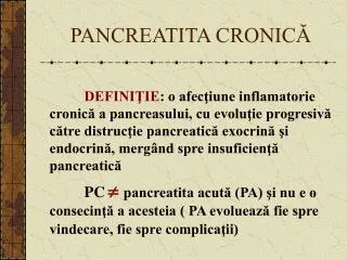 PANCREATITA CRONICĂ