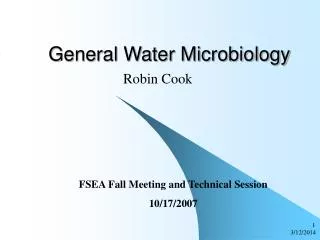 General Water Microbiology