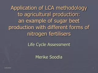 Life Cycle Assessment Merike Soodla