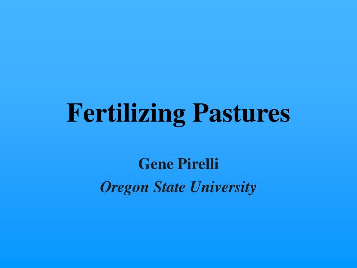 fertilizing pastures