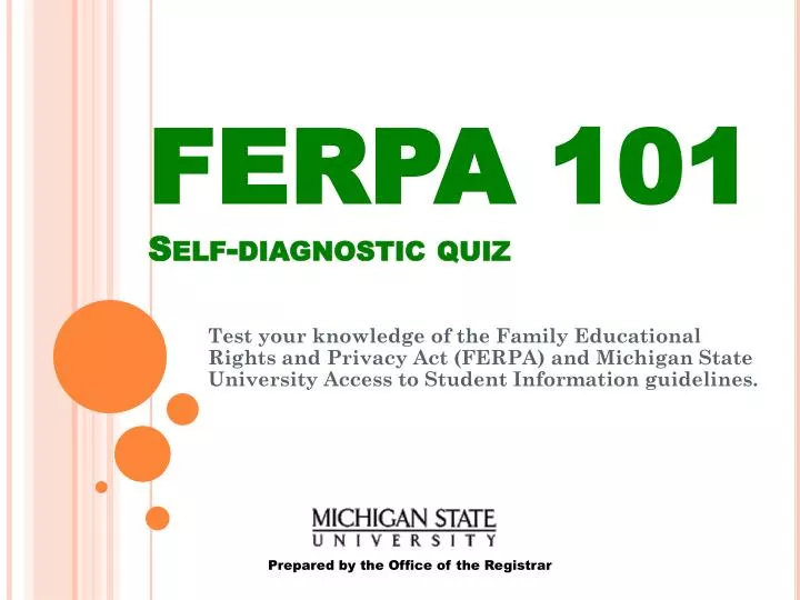 ferpa 101 self diagnostic quiz