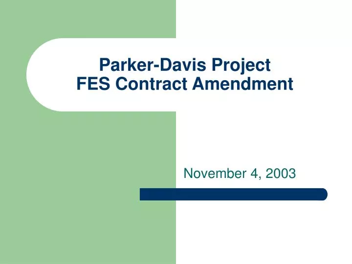 parker davis project fes contract amendment