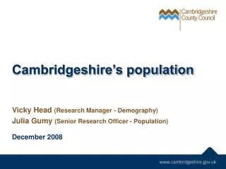 Cambridgeshire’s population