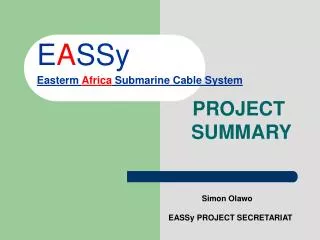 E A SSy Easterm Africa Submarine Cable System
