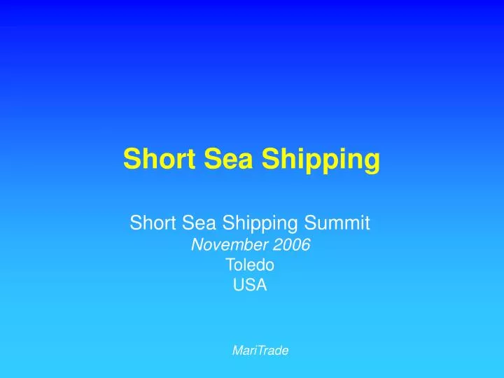 short sea shipping