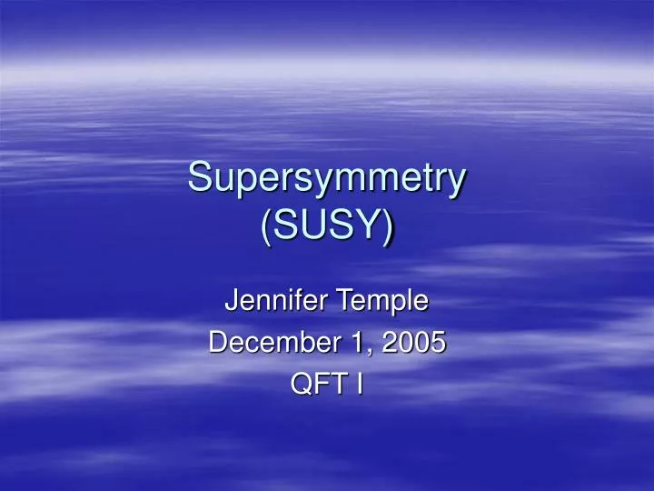 supersymmetry susy