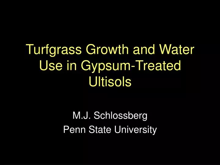 turfgrass growth and water use in gypsum treated ultisols