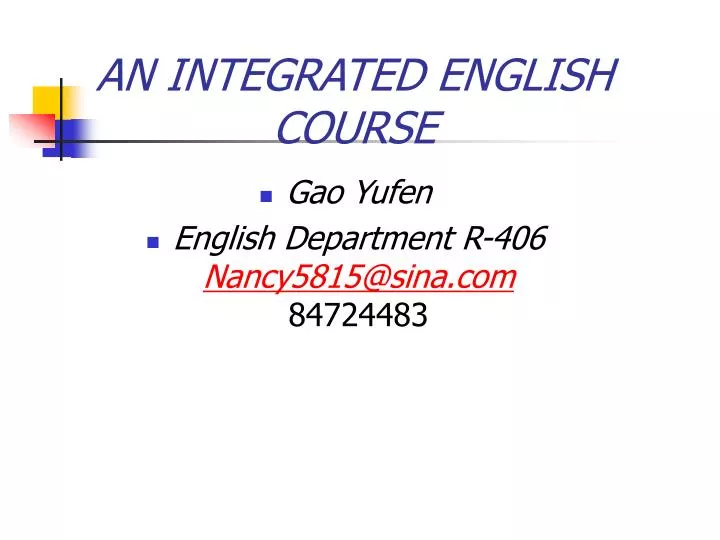 an integrated english course
