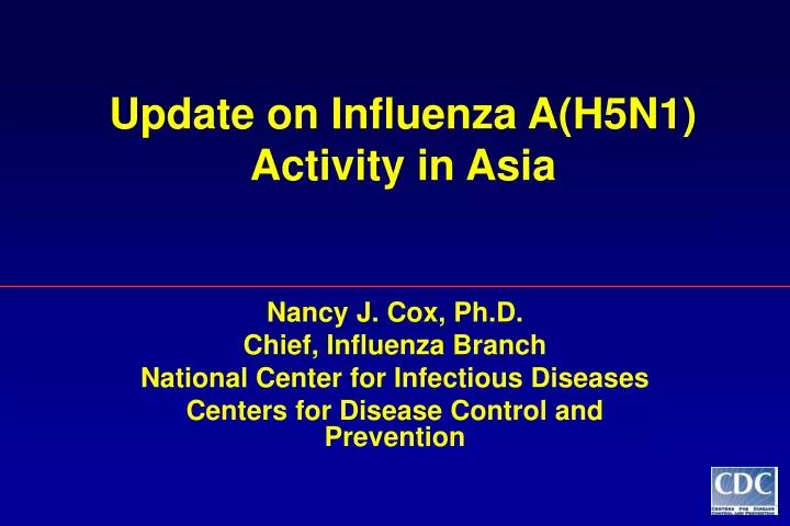 update on influenza a h5n1 activity in asia