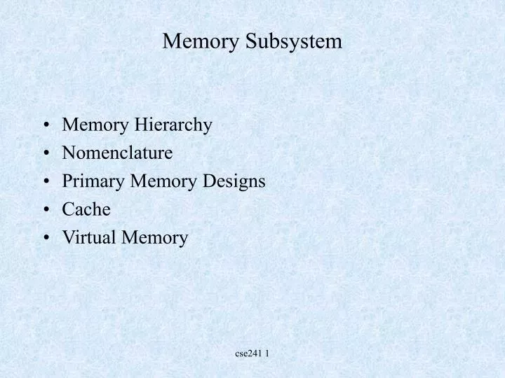 memory subsystem