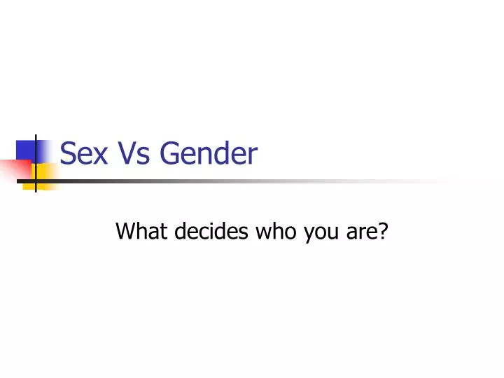 sex vs gender