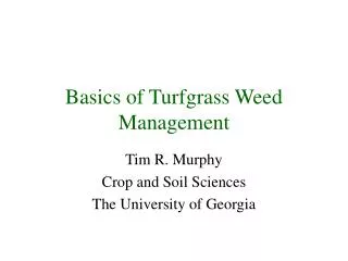 Basics of Turfgrass Weed Management