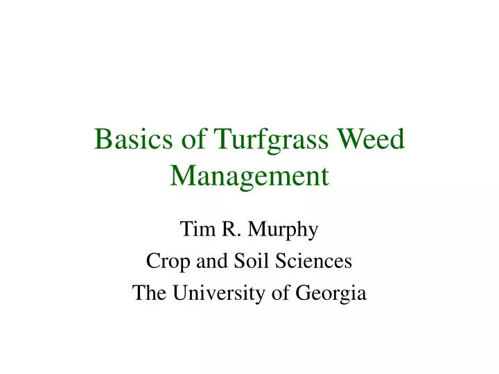 basics of turfgrass weed management