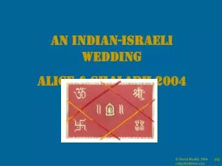 An Indian-Israeli Wedding Alice &amp; Shalabh 2004