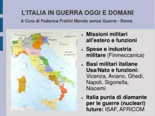 Italia in guerra oggi e domani