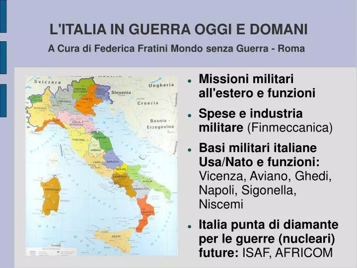l italia in guerra oggi e domani