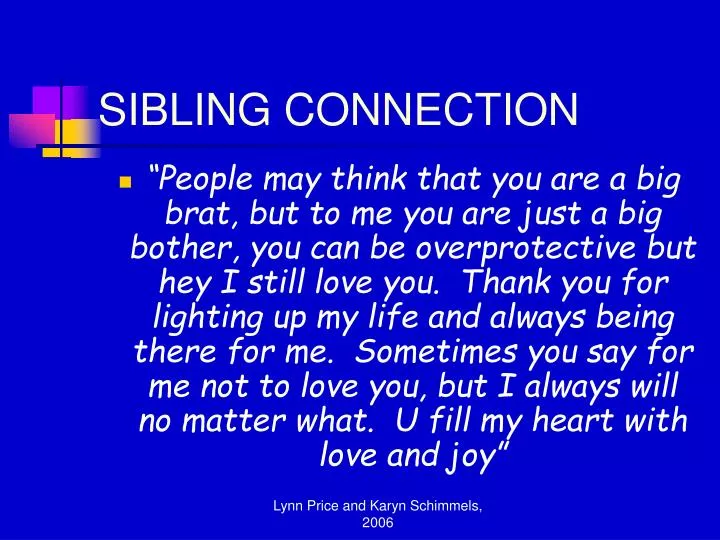 sibling connection