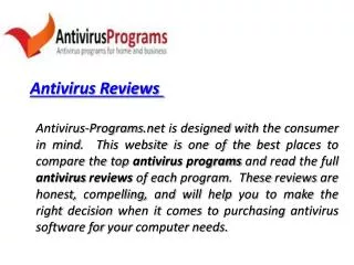 Antivirus Reviews