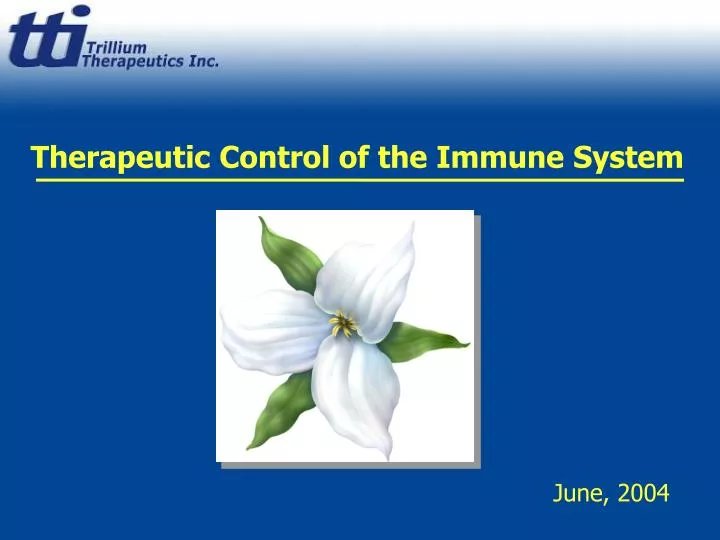 therapeutic control of the immune system