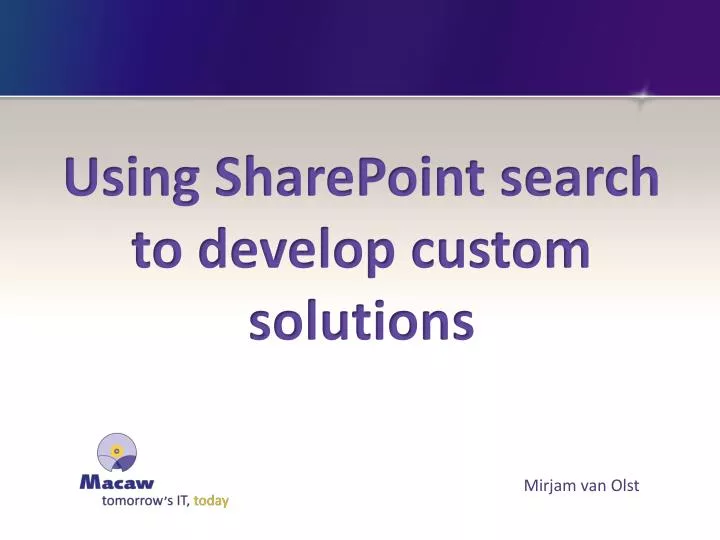 using sharepoint search to develop custom solutions