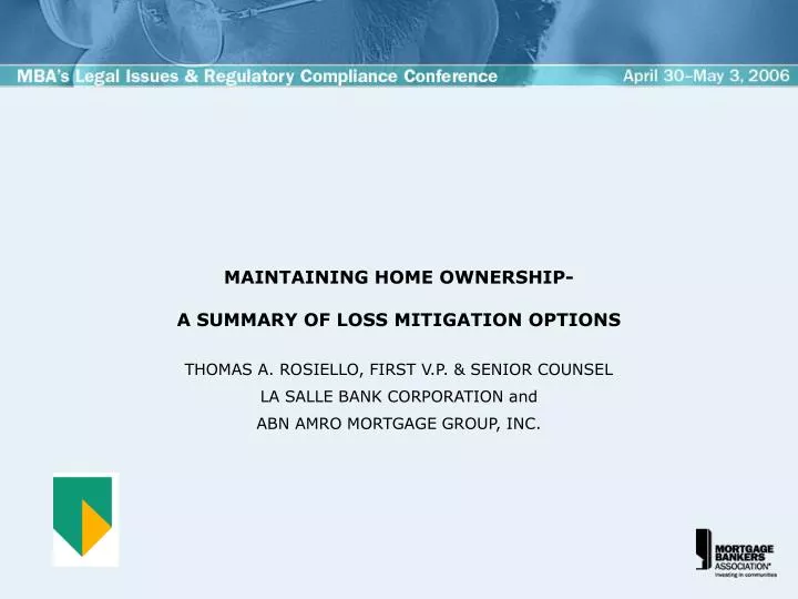 maintaining home ownership a summary of loss mitigation options