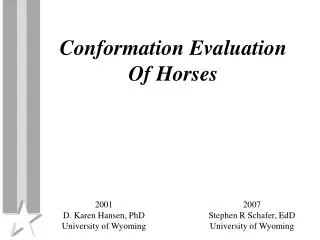 Conformation Evaluation Of Horses