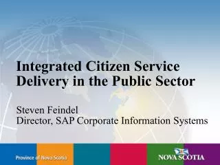 Integrated Citizen Service Delivery in the Public Sector